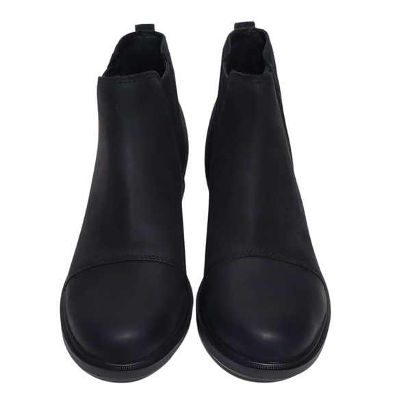 New Sorel Evie ll Chelsea ankle boots black leather suede wedge waterproof comfy - Picture 9 of 16